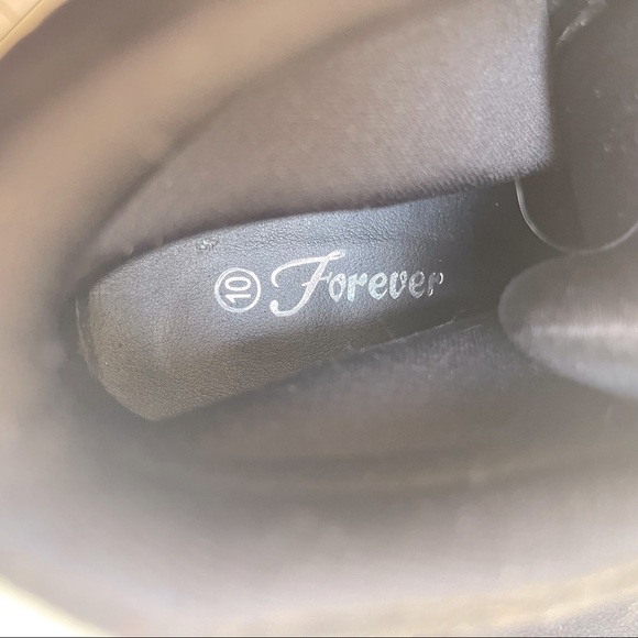 💜🤑FOREVER Women's Round Toe Lace Up Side Zip Platform Stacked Chunky Heel Boot - Picture 7 of 7